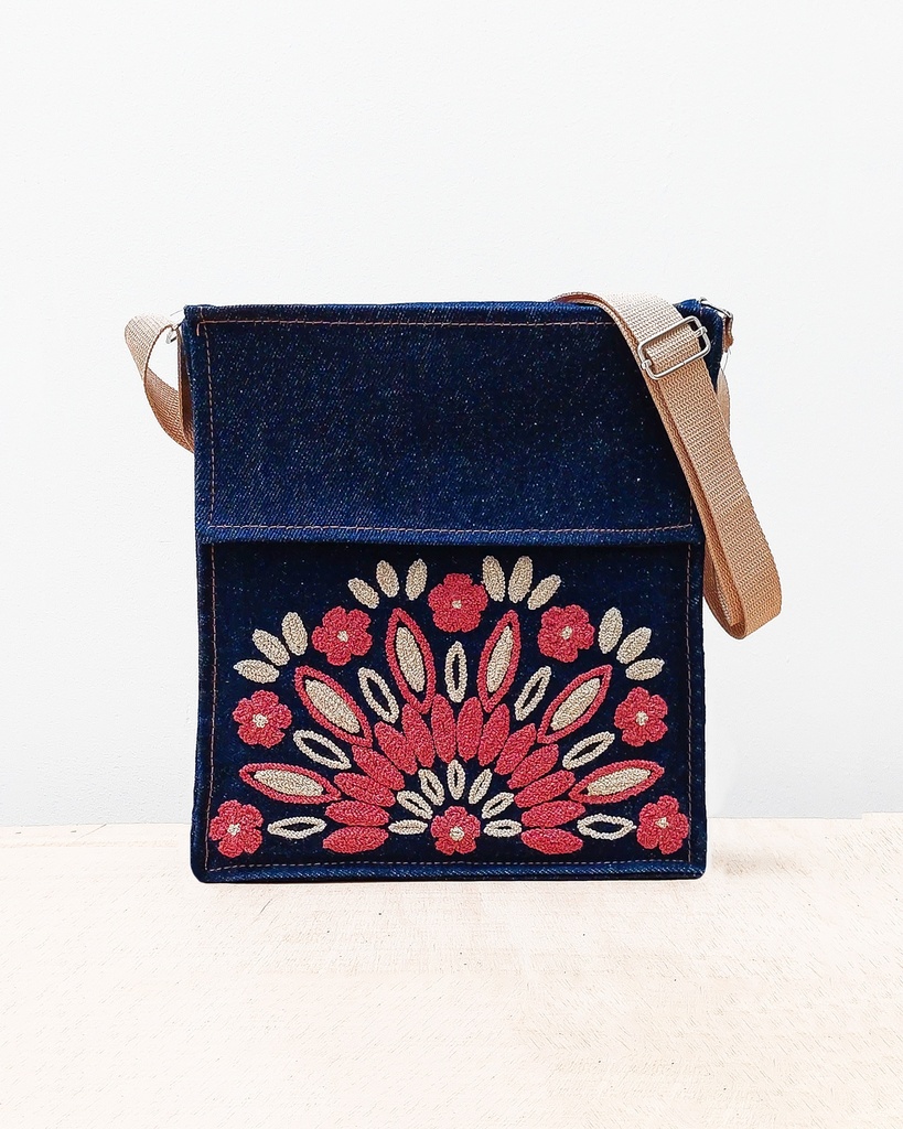 Crossbody denim B1 (rojo)
