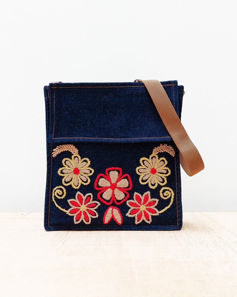 Crossbody denim B12 rojo