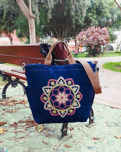 Tote denim B5 ZL rojo