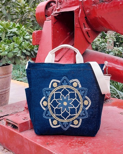 Tote denim B5 ZL azul