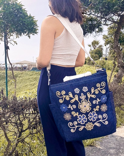 Tote denim B9 ZL  azul