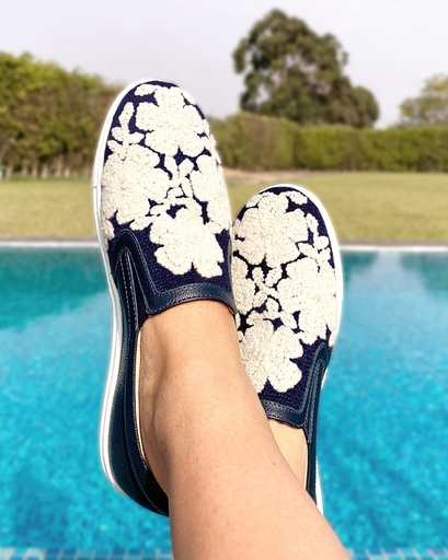 Slip on azul (blanco)   